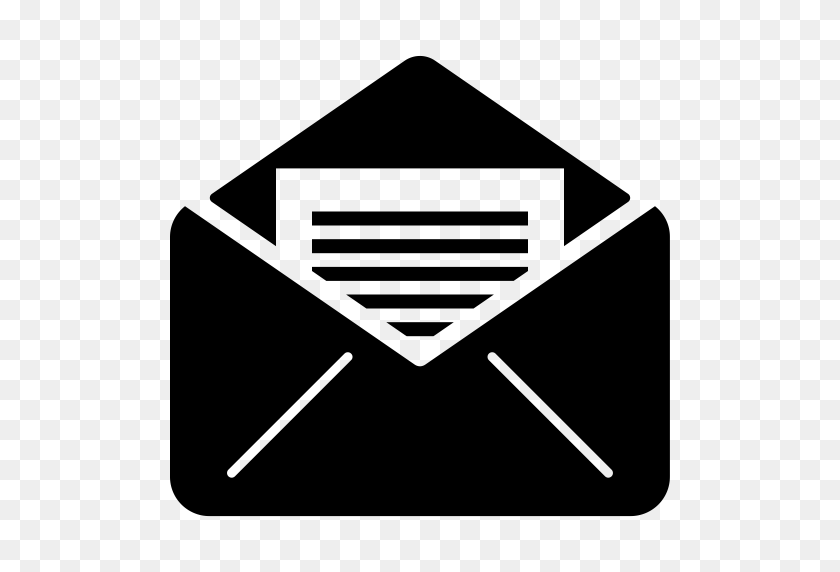 512x512 Email, Mail, Open, Outline Icon - White Email Icon PNG