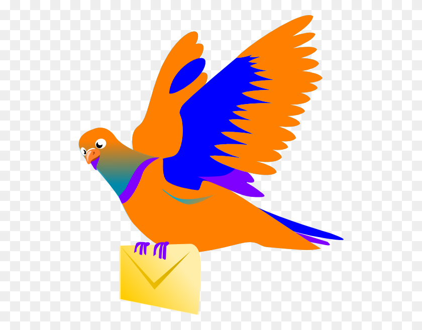 528x597 Email Message Bird Png, Clip Art For Web - Bird In Flight Clipart