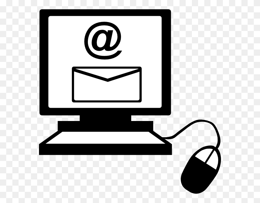 588x596 Email On Computer Clip Art - Old Computer Clipart