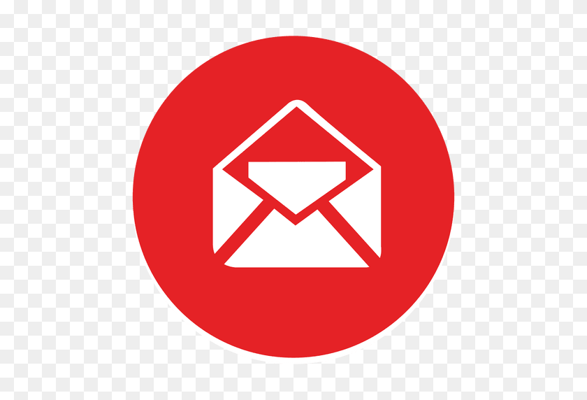 512x512 Круглый Значок Электронной Почты - Красный Круг Png Прозрачный