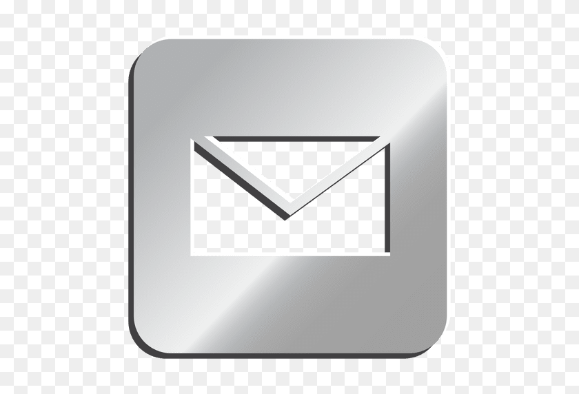 512x512 Email Silver Icon - Silver PNG