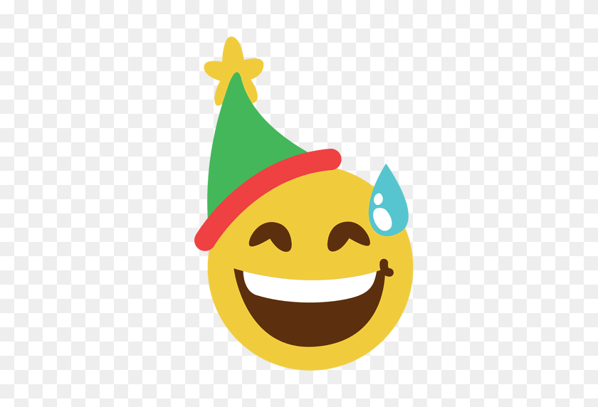 512x512 Embarrassed Smile Elf Hat Face Emoticon - Embarrassed Emoji PNG