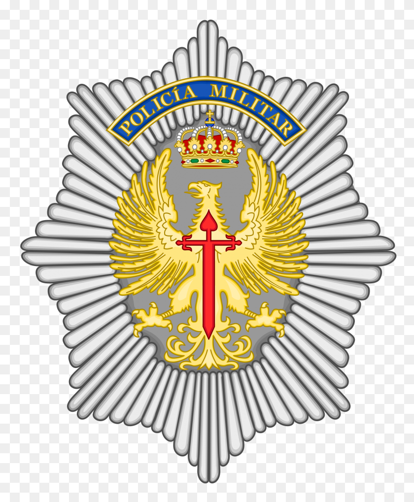 2000x2461 Emblem And Badge Of The Spanish Army Military Police - Police Badge PNG