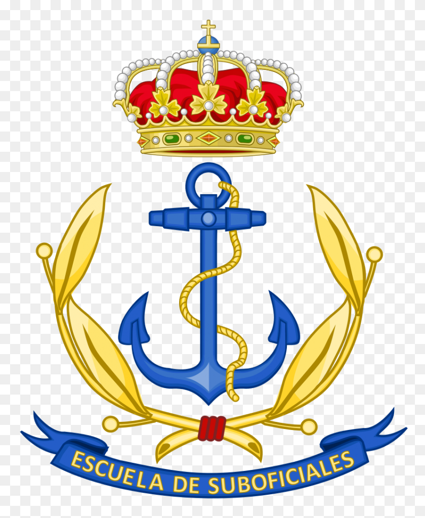 828x1024 Emblem Of The Spanish Navy Nco School - Escuela Clipart