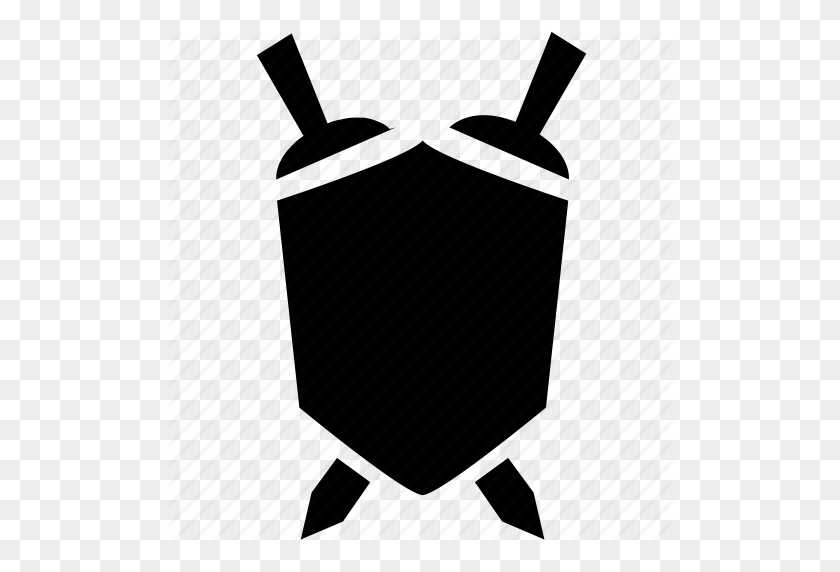 512x512 Emblem, Safety, Shield, Sword Icon - Sword And Shield PNG