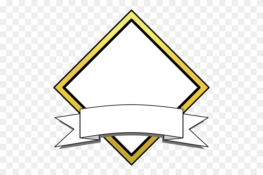 500x500 Emblem With Banner - Triangle Banner PNG