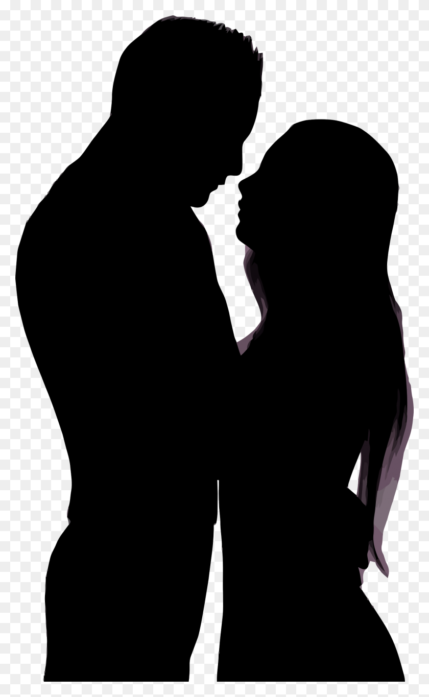 1413x2365 Embracing Couple Silhouette Icons Png - Couple PNG