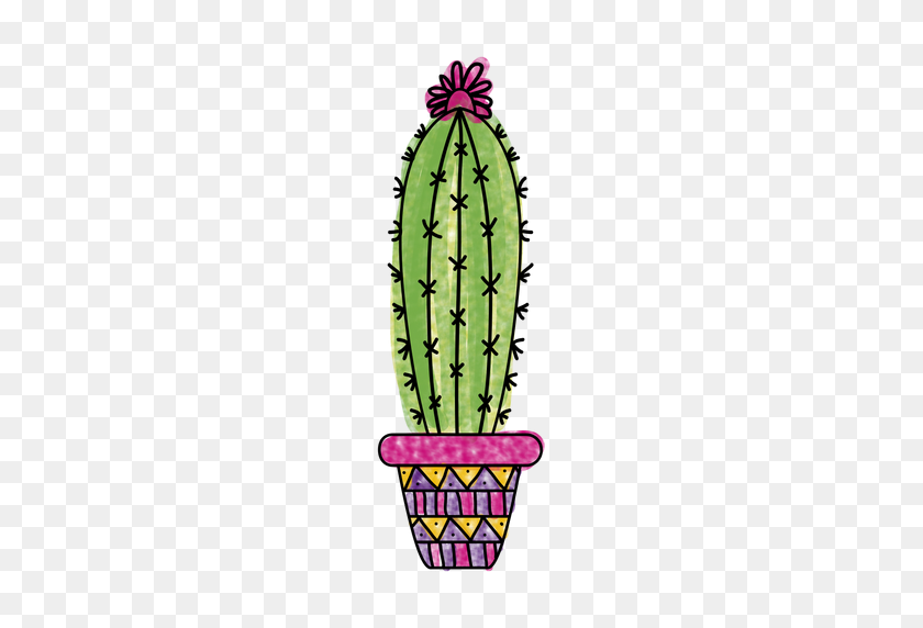 512x512 Embroidery Patterns - Cute Cactus PNG