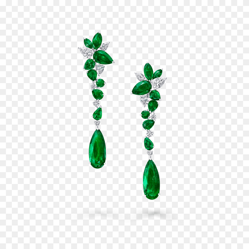 2000x2000 Emerald And Diamond Earrings, Emeralds Cts Graff - Diamond Earrings PNG