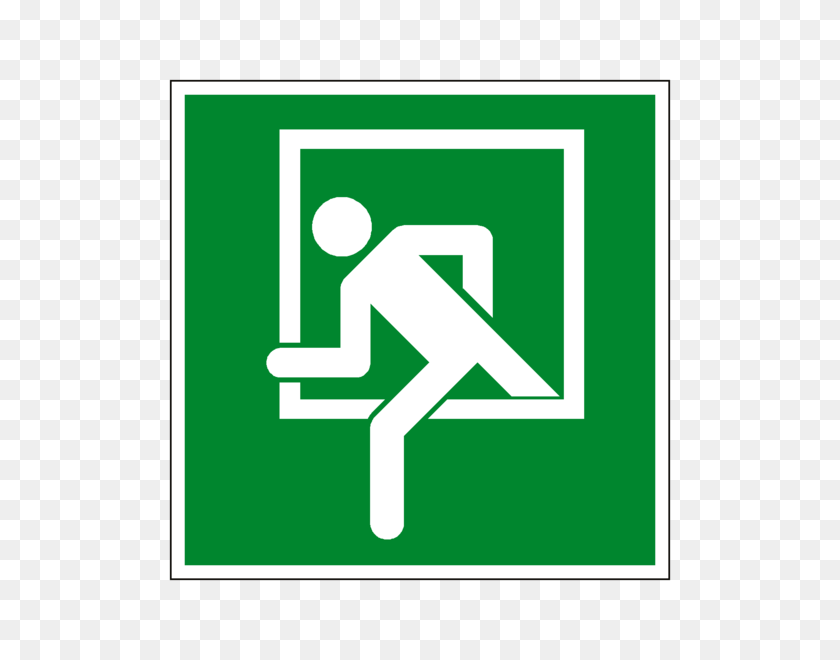 600x600 Emergency Window Exit Symbol Sign Pvc Safety Signs - Exit Sign Clip Art