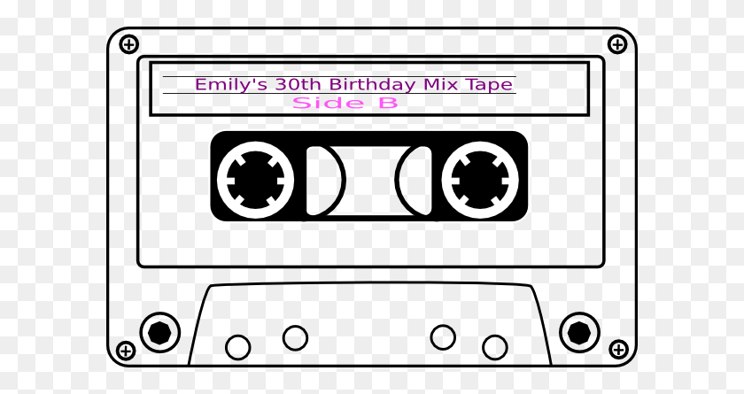 600x385 Emily S Birthday Mix Tape Cd Cover Clip Art - 30th Birthday Clipart