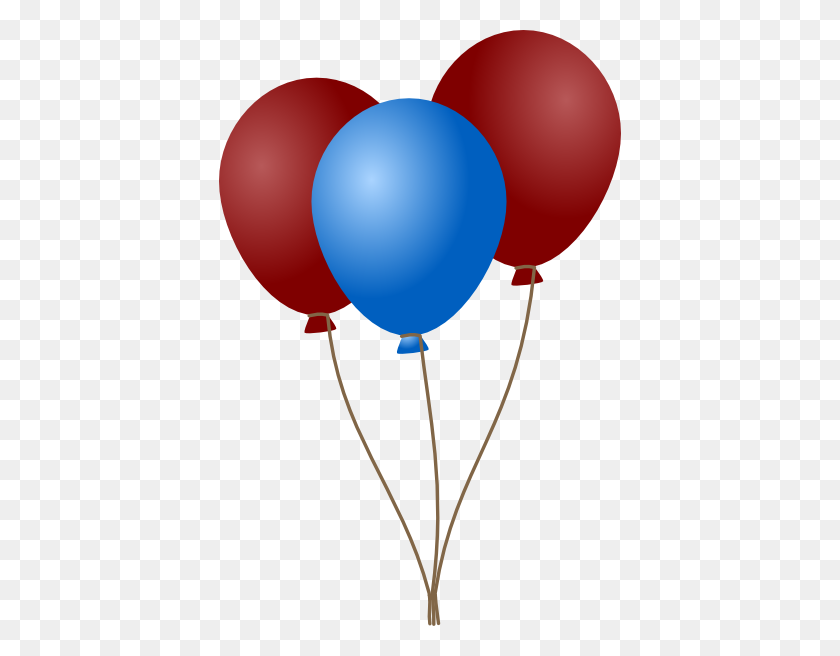 402x596 Emmas Blue Balloons Png, Clip Art For Web - Red White And Blue Fireworks Clipart