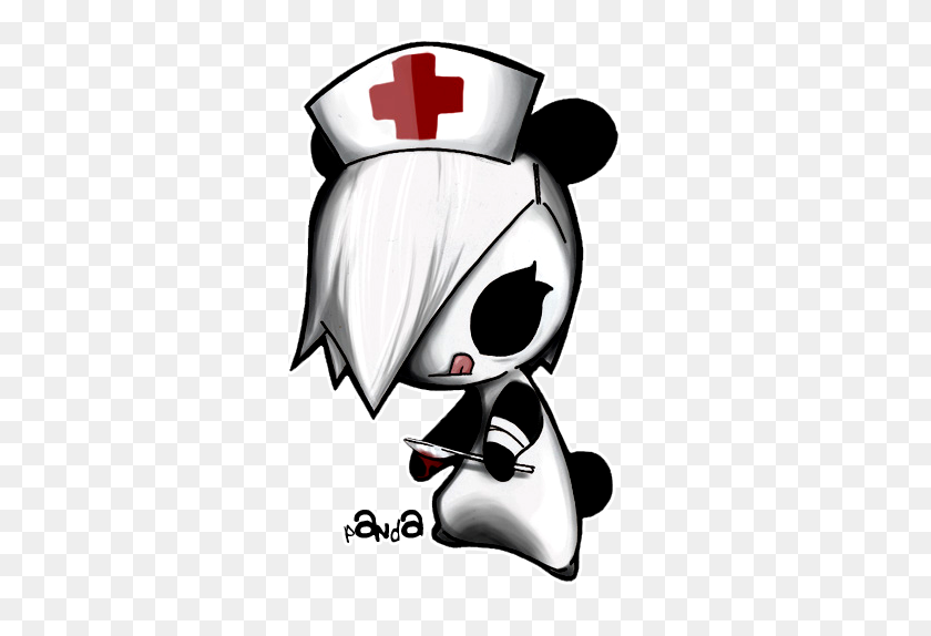 Imágenes prediseñadas de emo ¡Espectáculo de corte de muñeca! Emo Nurse Panda Art - Scary Clown Clipart