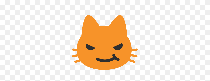 266x266 Emoji Android Cara De Gato Con Sonrisa Irónica - Cara De Gato Png