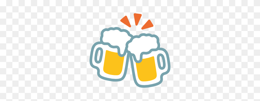 266x266 Emoji Android Clinking Beer Mugs - Clinking Glasses Clipart