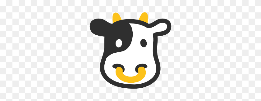 266x266 Emoji Android Cow Face - Cow Face PNG