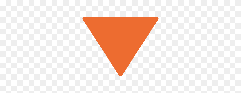 266x266 Emoji Android Apuntando Hacia Abajo Triángulo Rojo - Triángulo Rojo Png