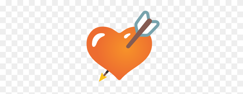 266x266 Emoji Android Heart With Arrow - Сердце Со Стрелкой Клипарт
