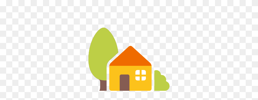 266x266 Emoji Android Casa Con Jardín - Casa Emoji Png