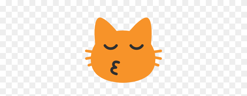 266x266 Emoji Android Kissing Cat Face With Closed Eyes - Cat Emoji PNG
