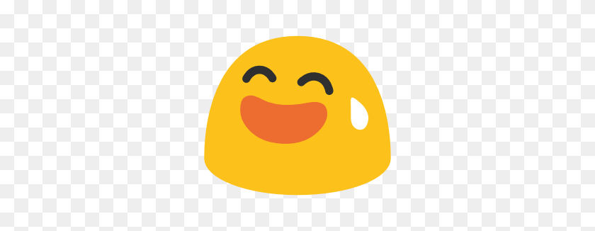 266x266 Emoji Android Smiling Face With Open Mouth And Cold Sweat - Sweat Emoji PNG