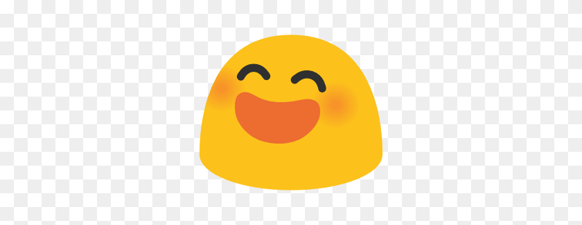 266x266 Emoji Android Cara Sonriente Con La Boca Abierta Y Los Ojos Sonrientes - Cara Feliz Emoji Png
