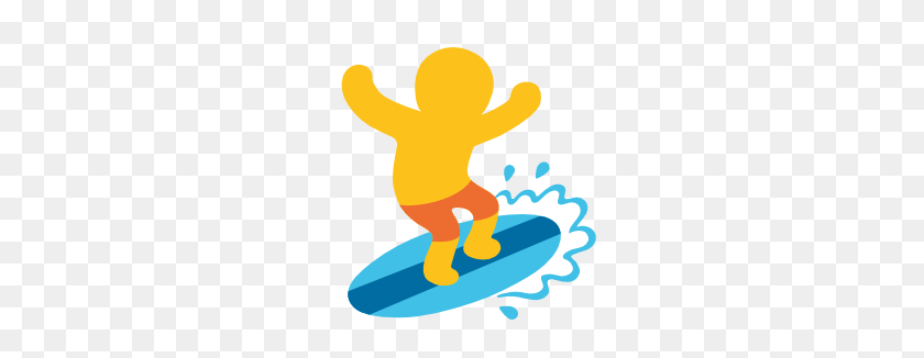 266x266 Emoji Android Surfer - Surfista Png