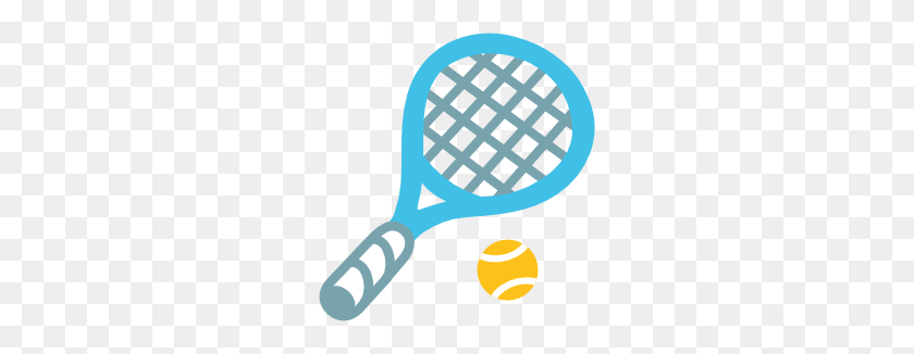 266x266 Emoji Android Tennis Racquet And Ball - Tennis Racket And Ball Clipart