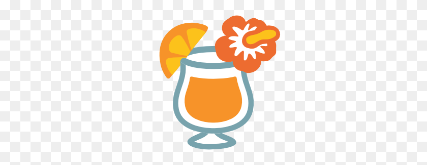 266x266 Emoji Android Tropical Drink - Тропический Напиток Клипарт