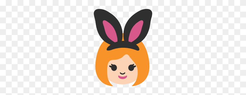 266x266 Emoji Android Woman With Bunny Ears - Rabbit Ears PNG
