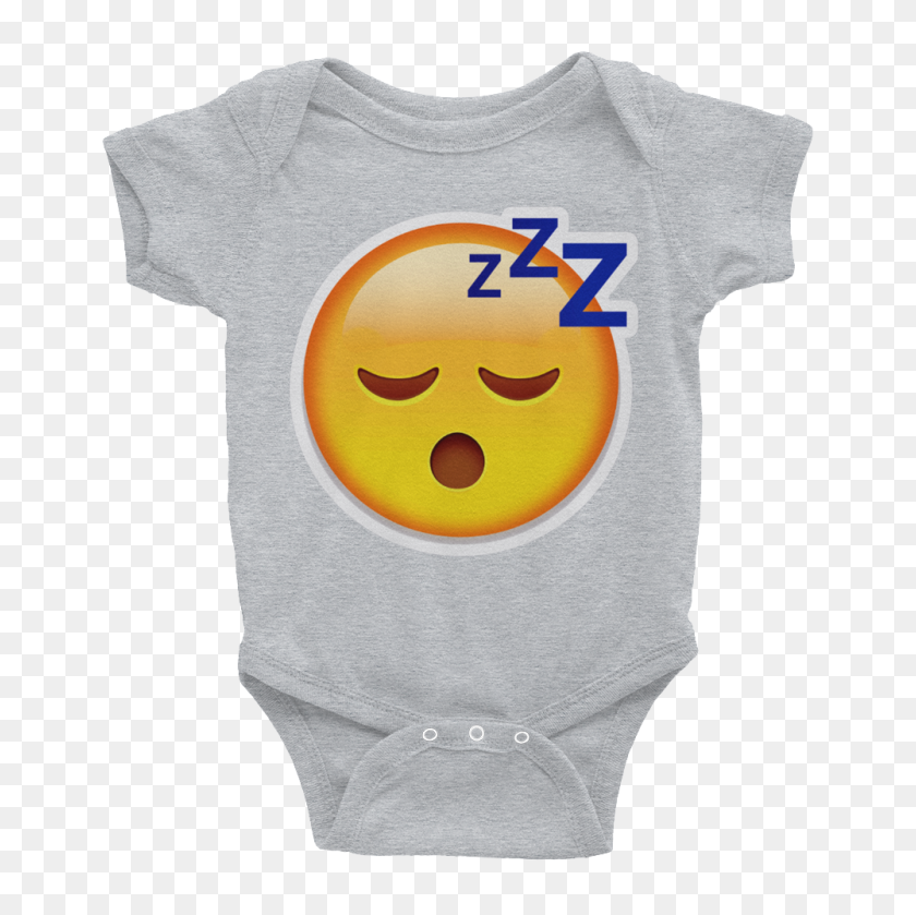 1000x1000 Emoji Baby Short Sleeve One Piece - Sleeping Emoji PNG
