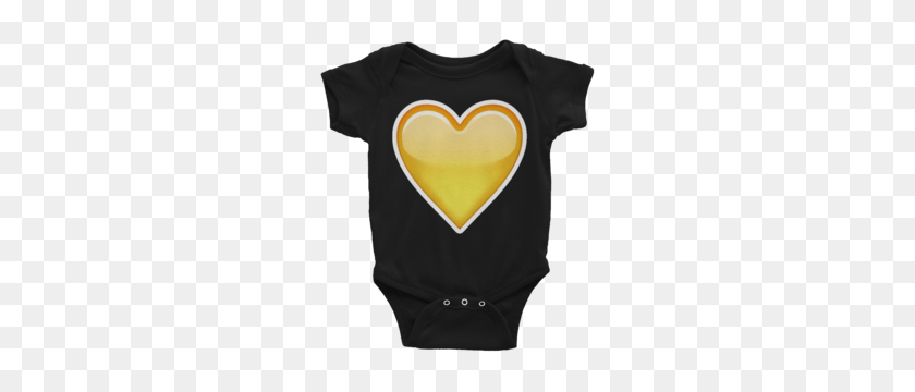 300x300 Emoji Baby Short Sleeve One Piece - Yellow Heart Emoji PNG