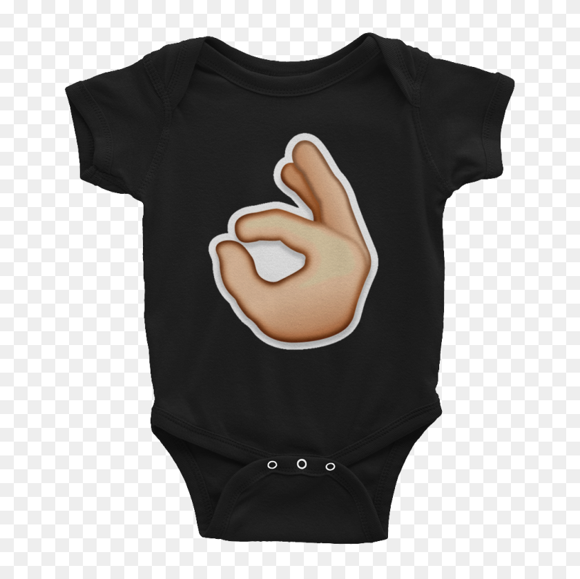 1000x1000 Сплошной Купальник Emoji Baby С Коротким Рукавом - Ок, Рука Png