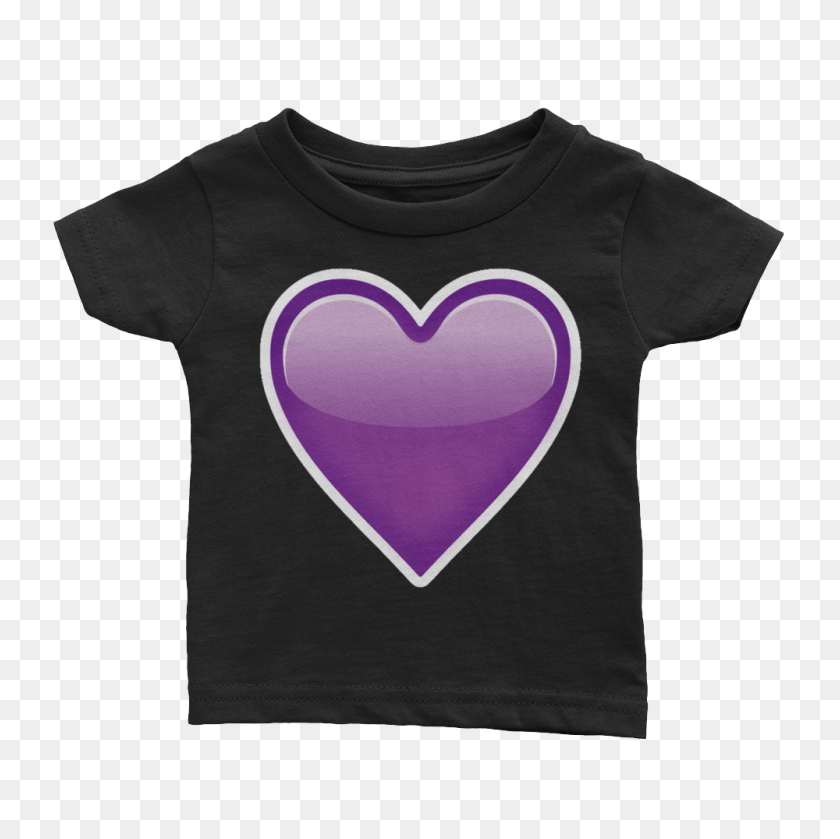 1000x1000 Emoji Baby T Shirt - Purple Heart Emoji PNG