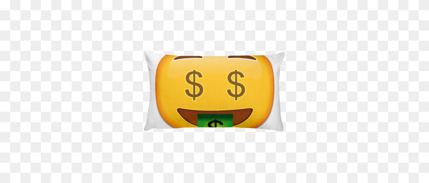 300x300 Emoji Bed Pillow - Money Face Emoji PNG