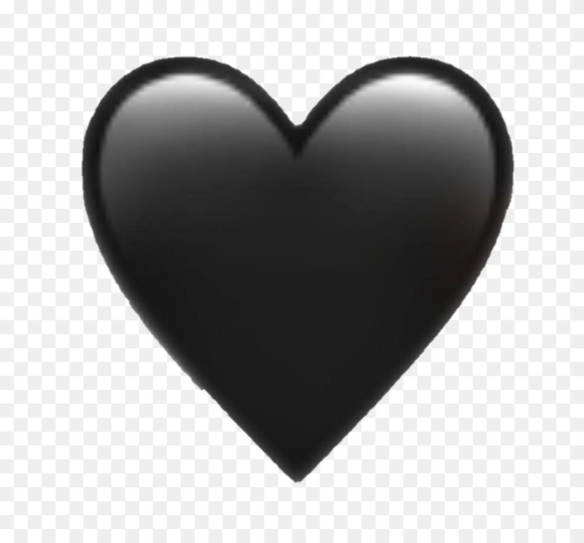 720x720 Emoji Blackheart En Blanco Y Negro Blackpink Black Heart - Corazón Negro Emoji Png