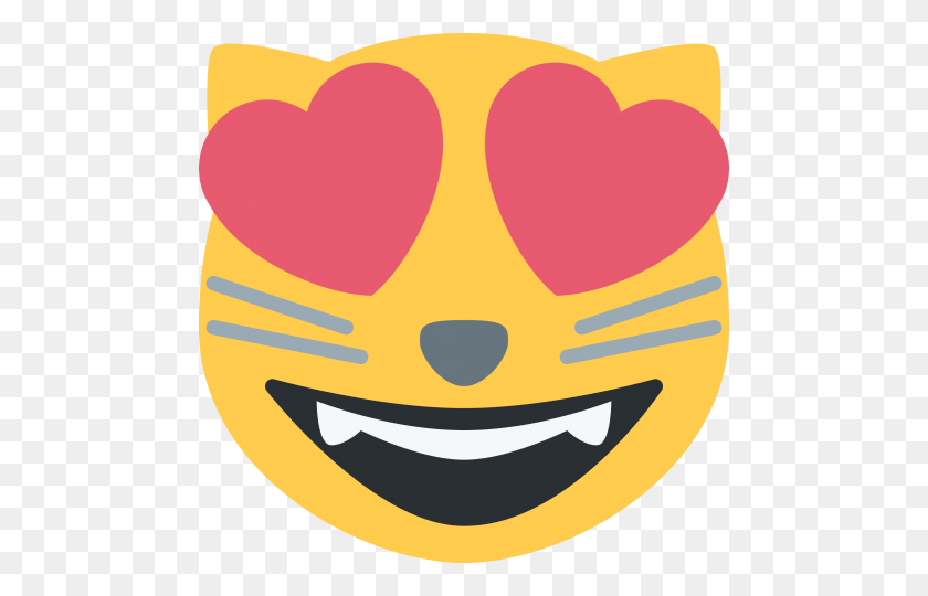 480x480 Emoji Gato Corazón Ojos Png Png - Poop Emoji Png