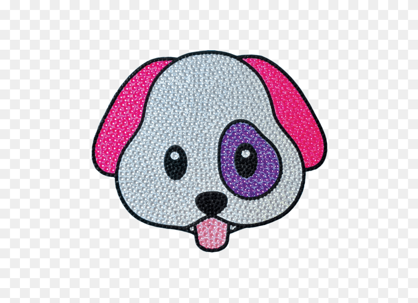 550x550 Emoji Perro De Diamantes De Imitación De La Etiqueta Engomada De Iscream - Perro Emoji Png