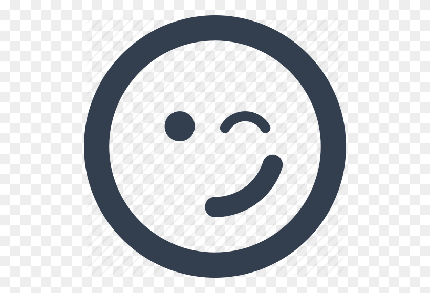 512x512 Emoji, Emoticon, Emoticonos, Emoción, Expresión, Feliz, Suerte - Wink Emoji Png