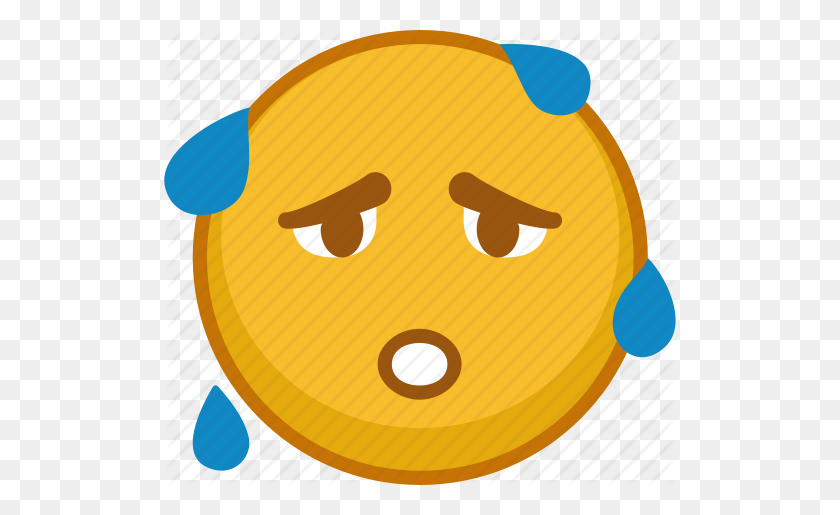 512x455 Emoji, Emoticon, Emoticons, Emotion, Expression, Smile, Sweating Icon - Sweat Emoji PNG