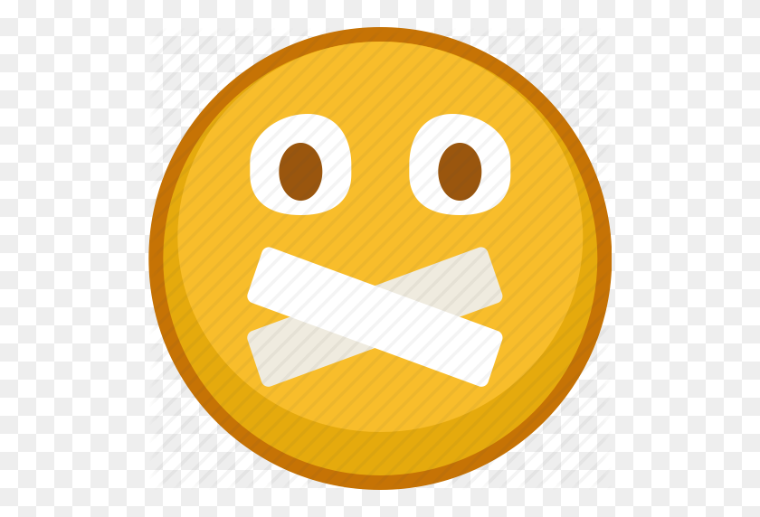 Emoji Emoticon Emoticons Silence Smile Taped Zipped Icon
