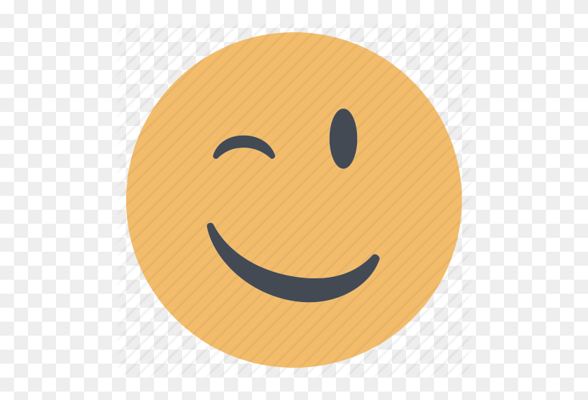 512x512 Emoji, Emoticon, Emotion, Expression, Face, Smiley, Wink Icon - Wink Emoji PNG