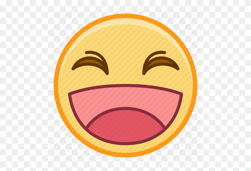 512x512 Emoji, Смайлик, Эмоции, Лицо, Смех, Значок Стикера - Смех Emoji Png
