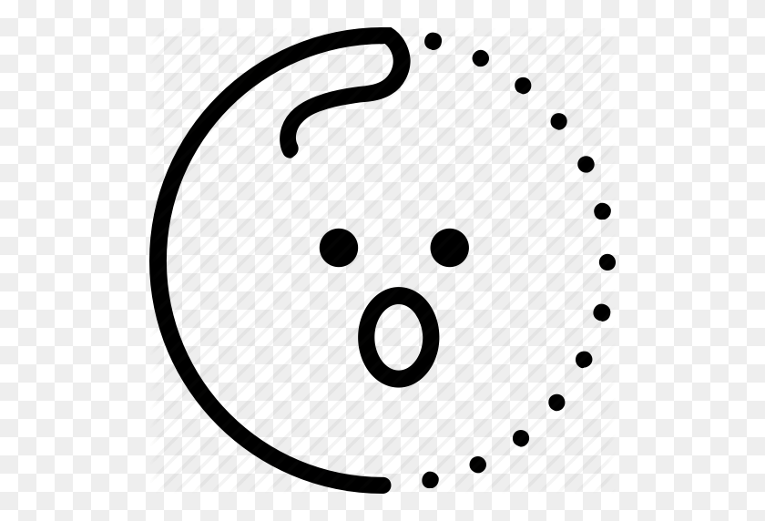 512x512 Emoji, Emoticon, Emotion, Lineart, Smiley, Success, Surprise Icon - Emoji Black And White Clipart