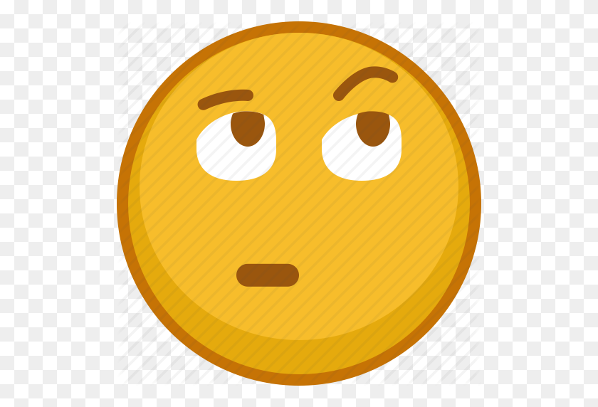 512x512 Emoji, Emoticon, Emotion, Smile, Surious, Think, Thinking Icon - Think Emoji PNG