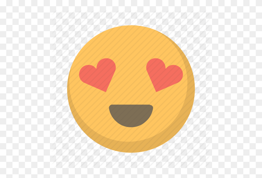 512x512 Emoji, Смайлик, Глаза, Лицо, Сердце, Значок Любви - Сердце Глаза Emoji Png