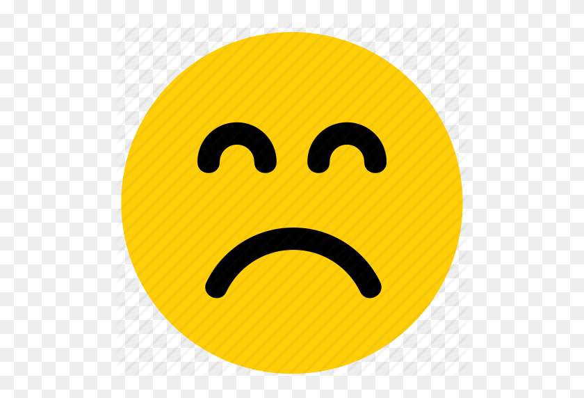 512x512 Emoji, Смайлик, Лицо, Хмурый, Безумный, Грустный, Несчастный Значок - Грустное Лицо Emoji Png