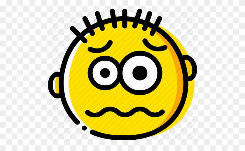 512x460 Emoji, Смайлик, Лицо, Испуганный Значок - Испуганное Лицо Png