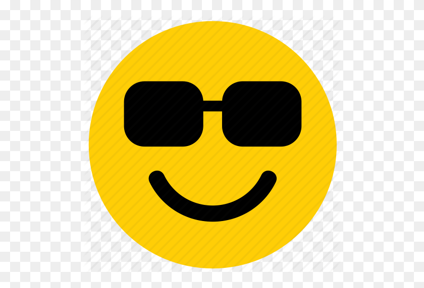 512x512 Emoji, Emoticon, Face, Sunglasses Icon - Smiley Face Emoji PNG