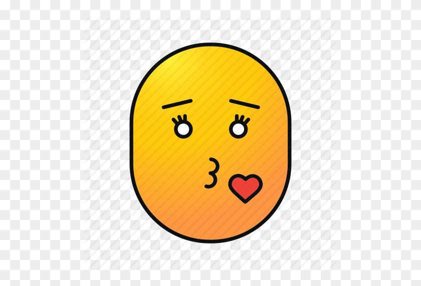 512x512 Emoji, Emoticon, Female, Kiss, Love, Mwah, Smiley Icon - Kiss Emoji PNG